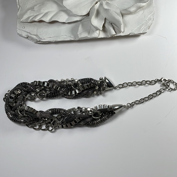 Gun Metal Chunky Choker Necklace - Picture 6 of 8